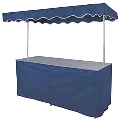 Falttisch mit blauer Verkleidung